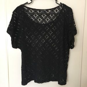 Forever 21 Lace Crochet Overlay Blouse
